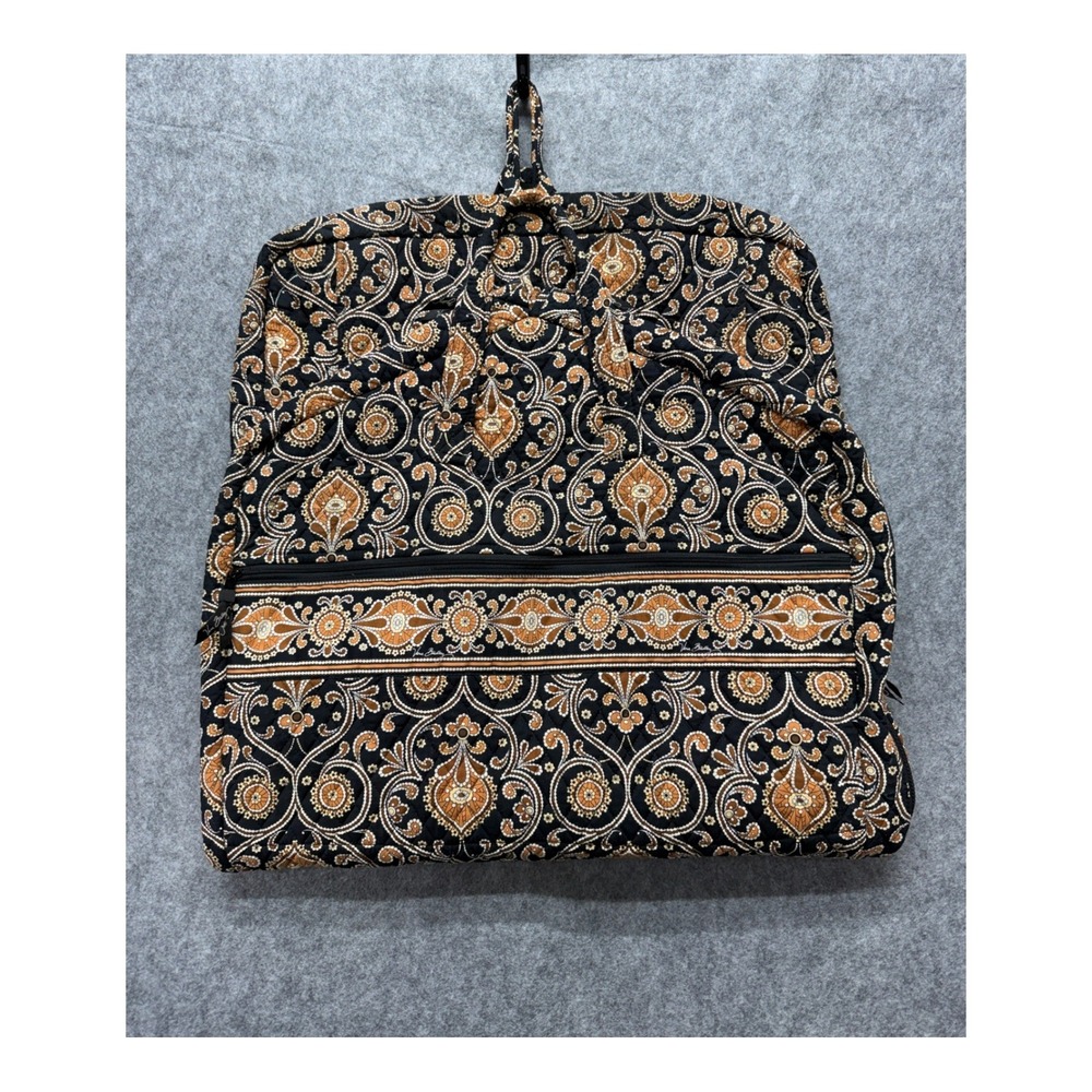 Vera Bradley Garment Bag Espresso Paisley Quilted Cotton Travel Luggage Black